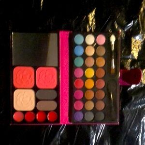 Hot pink imitation leather compact makeup kit